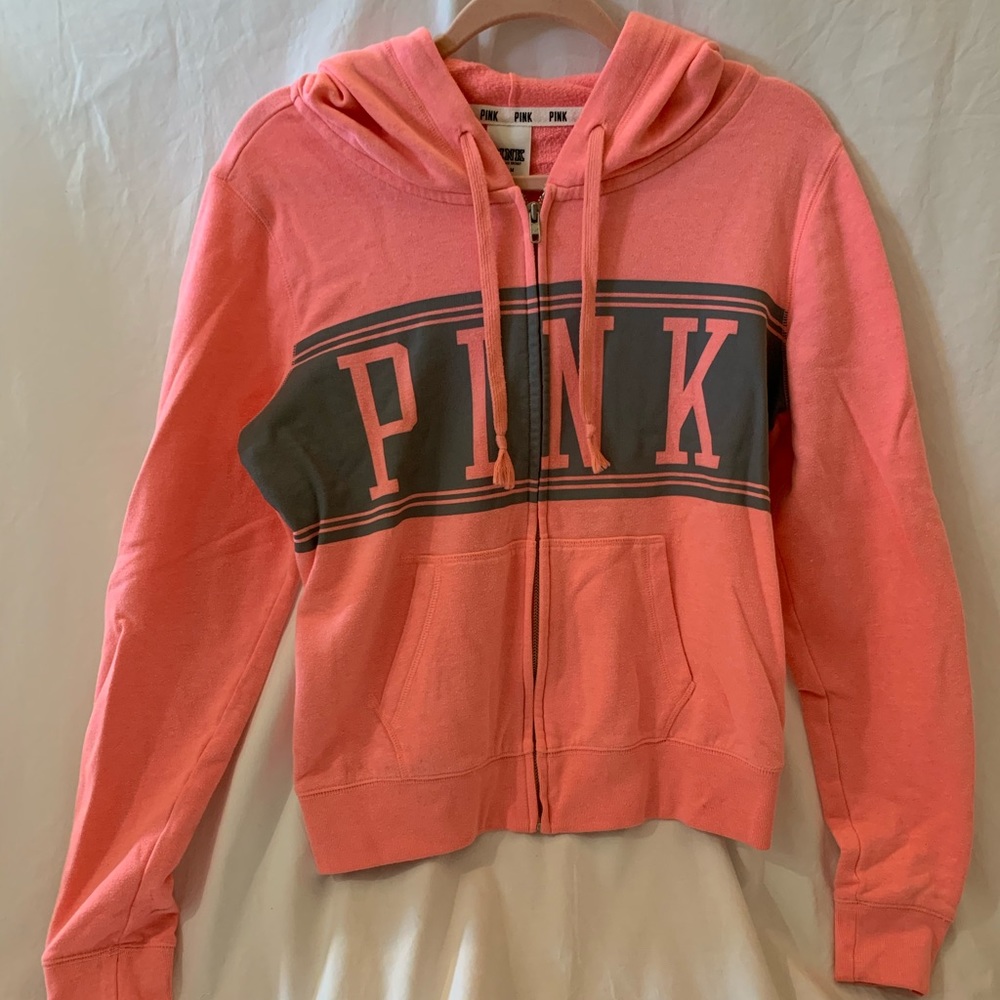 Victoria’s Secret PINK Coral Zip Up Sweatshirt